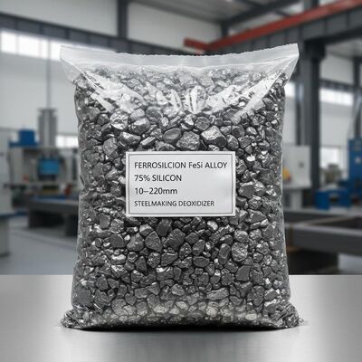 Đồng hợp kim FeSi Ferrosilicon với 75% Silicon cho Thiết bị khử oxy hóa Sắt thép với kích thước hạt 10 ∼ 220 mm