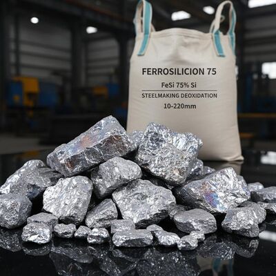 Ferrosilicon công nghiệp 75 (FeSi 75) Hợp kim với 75% Silicon để khử oxy hóa thép trong kích thước 10 ∼ 220 mm