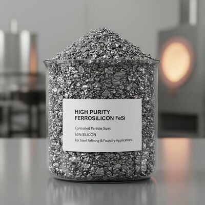 Ferrosilicon FeSi tinh khiết cao với kích thước hạt được kiểm soát và Silicon 65% cho các ứng dụng tinh chế thép và đúc